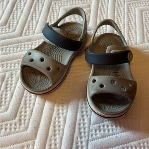 CROCS Kids Sandals with Black and Tan Straps